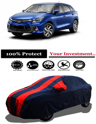Amexride Car Cover For Toyota Glanza G Petrol (With Mirror Pockets)(Red)