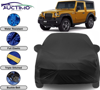 AUCTIMO Car Cover For Mahindra Thar (With Mirror Pockets)(Black)