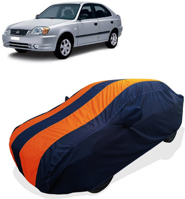Coxtor Car Cover For Hyundai Accent Viva (With Mirror Pockets)(Orange)