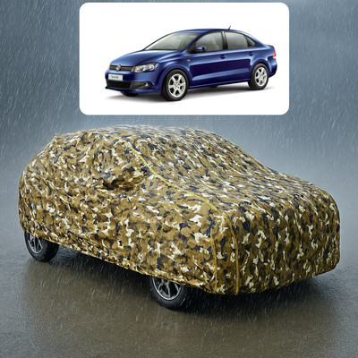 GOSHIV-car and bike accessories Car Cover For Volkswagen Vento (With Mirror Pockets)(Yellow)