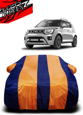 J S R Car Cover For Maruti Suzuki Ignis (With Mirror Pockets)(Orange, Blue)