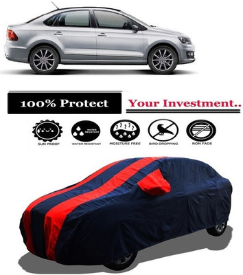Amexride Car Cover For Volkswagen Vento 1.5 TDI Highline Diesel (With Mirror Pockets)(Red)