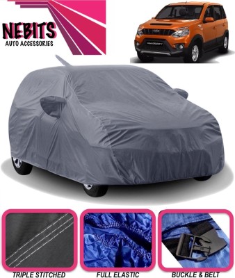 NEBITS Car Cover For Mahindra Nuvosport (With Mirror Pockets)(Grey)