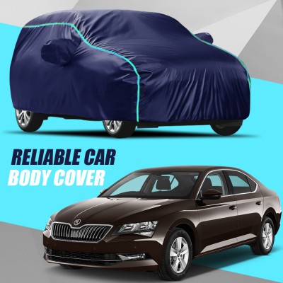 AXLOZ Car Cover For Skoda Superb (With Mirror Pockets)(Multicolor)