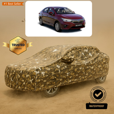 CODOKI Car Cover For Honda City i-Dtec (With Mirror Pockets)(Yellow, White)