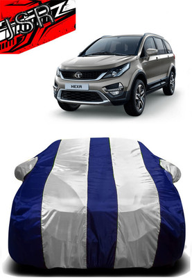 J S R Car Cover For Tata Hexa (With Mirror Pockets)(White, Blue)