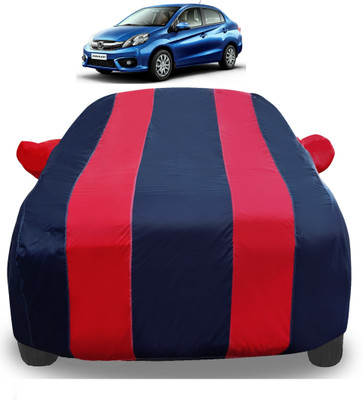 Auto Hub Car Cover For Honda Amaze (With Mirror Pockets)(Red)