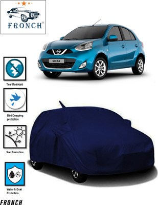FRONCH Car Cover For Nissan Micra (With Mirror Pockets)(Blue)