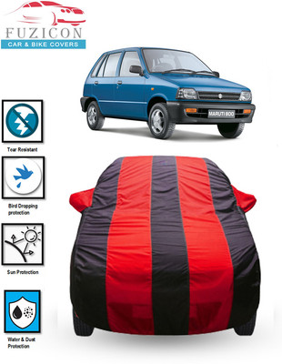 FUZICON Car Cover For Maruti 800 (With Mirror Pockets)(Red, Blue)