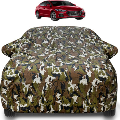 Auto Hub Car Cover For Hyundai Elantra (With Mirror Pockets)(Brown)