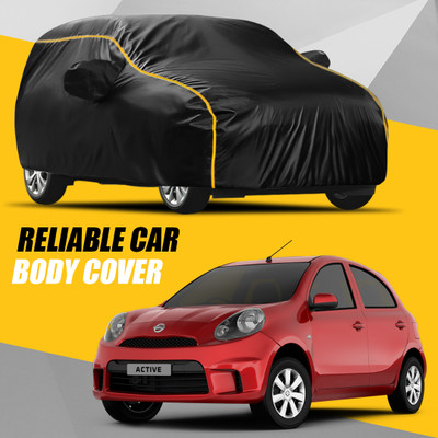 AUCTIMO Car Cover For Nissan Micra Active (With Mirror Pockets)(Multicolor)