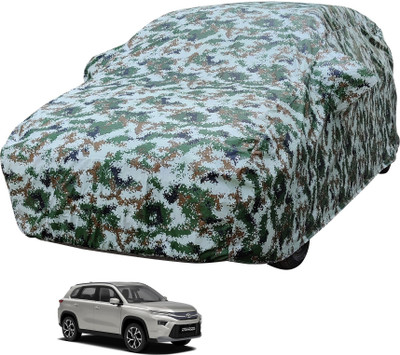 Auto Hub Car Cover For Toyota Universal For SUV (With Mirror Pockets)(Multicolor)