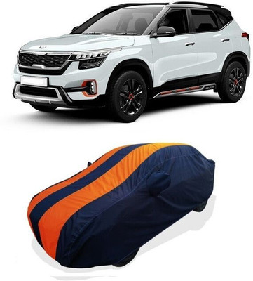 QLAX Car Cover For Maruti Seltos HTX 1.5 Dual Tone (With Mirror Pockets)(Orange)