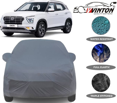 V VINTON Car Cover For Hyundai Creta (With Mirror Pockets)(Grey)