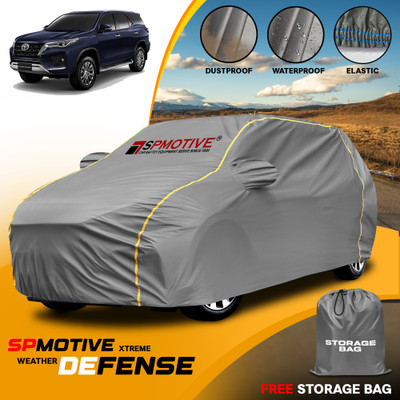 SPMOTIVE Car Cover For Toyota Fortuner (With Mirror Pockets)(Grey)