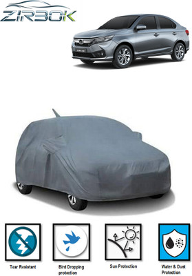 ZIRBOK Car Cover For Honda Amaze (With Mirror Pockets)(Grey)