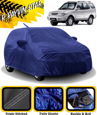 R Rayvin Star Car Cover For Tata Safari (With Mirror Pockets)(Blue)
