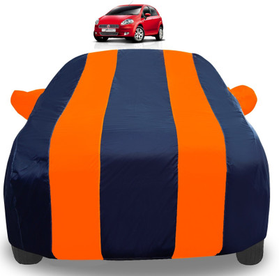 Auto Hub Car Cover For Fiat Punto (With Mirror Pockets)(Orange)