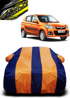FRONCH Car Cover For Maruti Suzuki Alto K10 (With Mirror Pockets)(Orange, Blue)