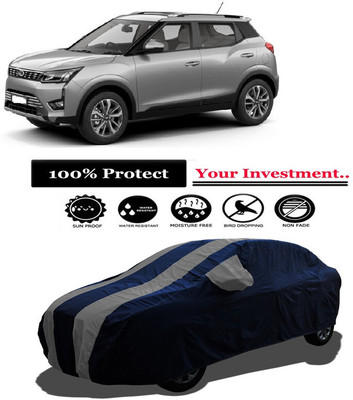Amexride Car Cover For Mahindra XUV300 W8 AMT Optional Diesel (With Mirror Pockets)(Grey)