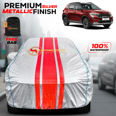 AUTOMOZEXO Car Cover For Kia Sonet (With Mirror Pockets)(Silver)