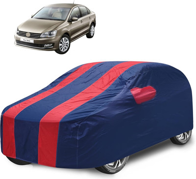 Caronix Car Cover For Volkswagen Vento (With Mirror Pockets)(Red)