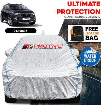 SPMOTIVE Car Cover For Renault Triber (With Mirror Pockets)(Silver)