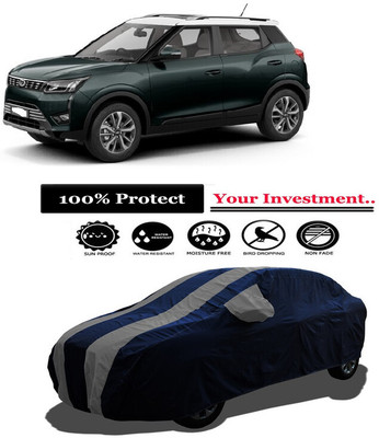 Amexride Car Cover For Mahindra XUV300 W8 Option Dual Tone Petrol (With Mirror Pockets)(Grey)