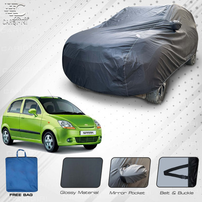 Carigiri Car Cover For Chevrolet Spark (With Mirror Pockets)(Grey)