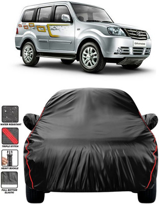 NG Auto Front Car Cover For Tata Sumo Grande (With Mirror Pockets)(Black, Red)