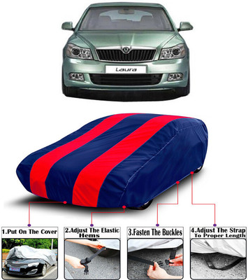 RWT Car Cover For Skoda Laura (With Mirror Pockets)(Red, Blue)