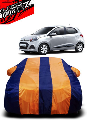 J S R Car Cover For Hyundai Grand i10 (With Mirror Pockets)(Orange, Blue)