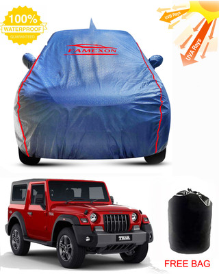 FAMEXON Car Cover For Mahindra Thar, Thar DI 4X2, Thar Facelift, Thar CRDe ABS Diesel (With Mirror Pockets)(Blue)