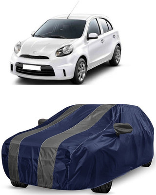 ANTOFY Car Cover For Nissan Micra Active XL (With Mirror Pockets)(Grey, Blue)