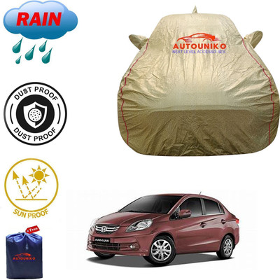 autouniko Car Cover For Honda Amaze, Amaze E Diesel, Amaze S CVT Diesel (With Mirror Pockets)(Gold)