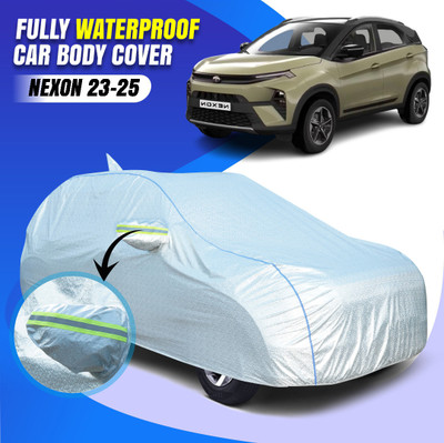 Otoroys Car Cover For Tata Nexon, Nexon AMT, Nexon 1.2 Revotron XE (With Mirror Pockets)(Silver, For 2023, 2024, 2025 Models)