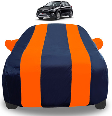Auto Hub Car Cover For Hyundai i20 Active (With Mirror Pockets)(Orange)