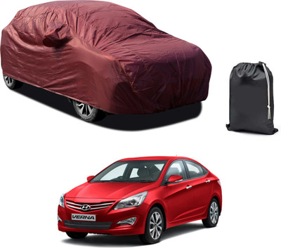 PAGORA Car Cover For Hyundai Fluidic Verna (With Mirror Pockets)(Maroon)