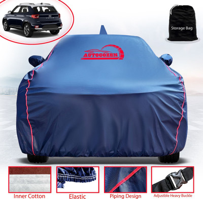 AUTOCOZEN WATERPROOF Car Cover For Hyundai Venue (With Mirror Pockets)(Blue)