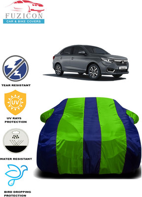 FUZICON Car Cover For HM Amaze VX i-VTEC (With Mirror Pockets)(Green, Blue)