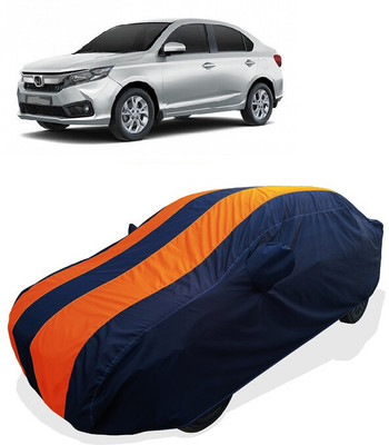 Coxtor Car Cover For Honda Amaze V Diesel (With Mirror Pockets)(Orange)