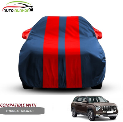AUTO ALAXON Car Cover For Hyundai Alcazar (With Mirror Pockets)(Blue, Red)