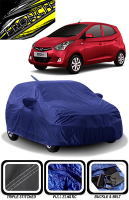 FRONCH Car Cover For Hyundai Eon (With Mirror Pockets)(Blue)