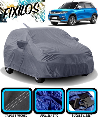 FIXILOS Car Cover For Maruti Suzuki Vitara Brezza (With Mirror Pockets)(Grey)