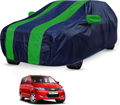 Auto Hub Car Cover For Chevrolet Enjoy (Without Mirror Pockets)(Black, Green)