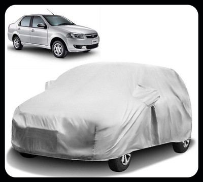 QLAX Car Cover For Maruti Siena (With Mirror Pockets)(Silver)