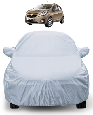 Auto Hub Car Cover For Chevrolet Beat (With Mirror Pockets)(Silver)