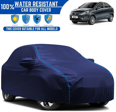 Autohaux Car Cover For Tata Zest (With Mirror Pockets)(Blue)