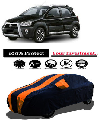Amexride Car Cover For Toyota Etios Cross 1.4L VD (With Mirror Pockets)(Orange)