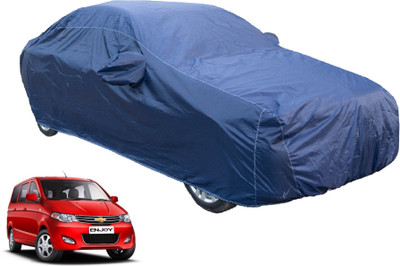 Auto Hub Car Cover For Chevrolet Enjoy (With Mirror Pockets)(Blue)